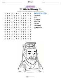 Vista previa de la hoja de trabajo imprimible de Qin Shi Huang
