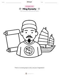 Ming Dynasty coloring page for kids