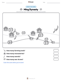 Ming Dynasty printable worksheet preview