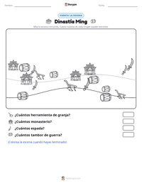 Vista previa de la hoja de trabajo imprimible de Dinastía Ming