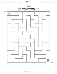 Ming Dynasty printable worksheet preview