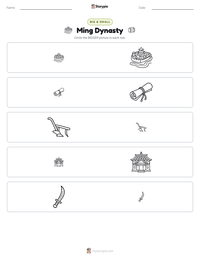 Ming Dynasty printable worksheet preview