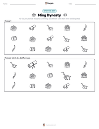 Ming Dynasty printable worksheet preview
