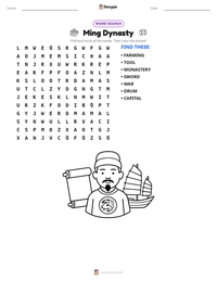 Ming Dynasty printable worksheet preview