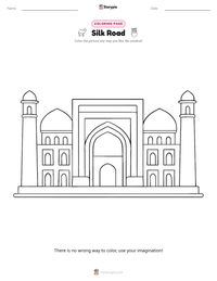 Silk Road coloring page for kids