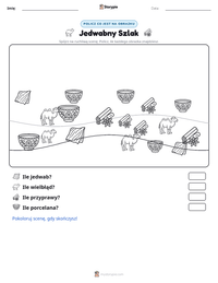 Podgląd drukowalnego arkusza ćwiczeń Jedwabny Szlak
