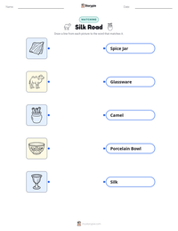 Silk Road printable worksheet for kids