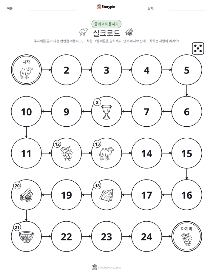 주사위 굴리고 이동하기 게임