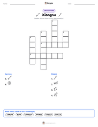 Xiongnu printable worksheet preview
