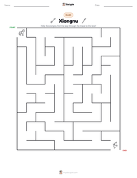 Xiongnu printable worksheet preview