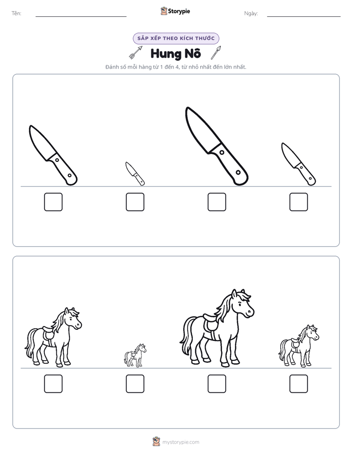 Thứ Tự Kích Thước