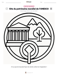 Aperçu de la feuille de travail imprimable Site du patrimoine mondial de l'UNESCO