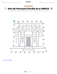 Vista previa de la hoja de trabajo imprimible de Sitio del Patrimonio Mundial de la UNESCO