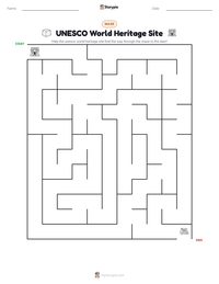 UNESCO World Heritage Site printable worksheet preview