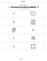 Prévia da folha de atividades imprimível Património Mundial da UNESCO