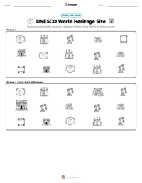 UNESCO World Heritage Site printable worksheet preview