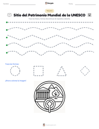 Vista previa de la hoja de trabajo imprimible de Sitio del Patrimonio Mundial de la UNESCO