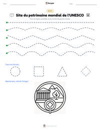Aperçu de la feuille de travail imprimable Site du patrimoine mondial de l'UNESCO
