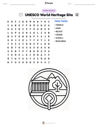 UNESCO World Heritage Site printable worksheet preview