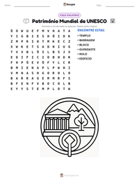 Prévia da folha de atividades imprimível Património Mundial da UNESCO