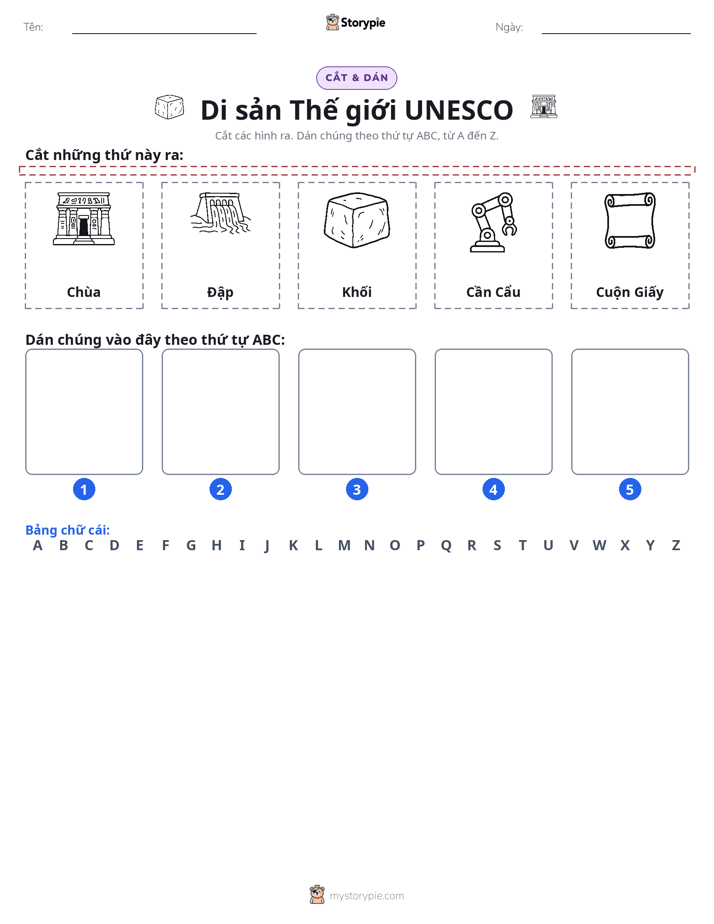 Cắt & Dán Chữ Cái