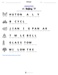Beijing printable worksheet preview