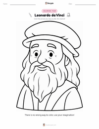 Leonardo da Vinci coloring page for kids