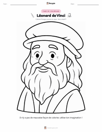 Page de coloriage Léonard de Vinci pour les enfants