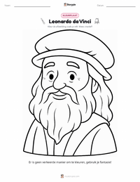 Leonardo da Vinci kleurplaat voor kinderen