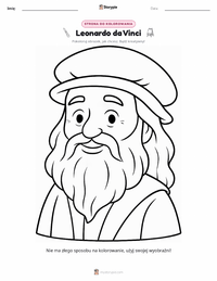 Strona do kolorowania Leonardo da Vinci dla dzieci