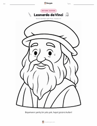 Leonardo da Vinci çocuklar için boyama sayfası
