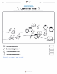 Aperçu de la feuille de travail imprimable Léonard de Vinci