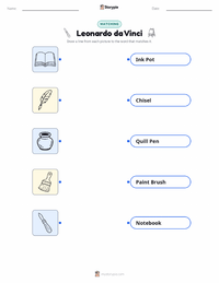 Leonardo da Vinci printable worksheet for kids