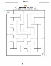Leonardo da Vinci printable worksheet preview