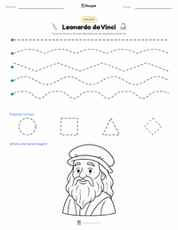 Vista previa de la hoja de trabajo imprimible de Leonardo da Vinci