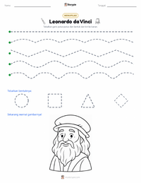 Prabaca lembar kerja cetak Leonardo da Vinci