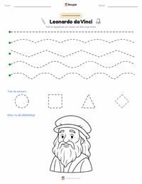 Leonardo da Vinci afdrukbare werkblad voorbeeld