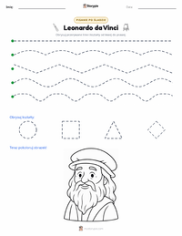 Podgląd drukowalnego arkusza ćwiczeń Leonardo da Vinci
