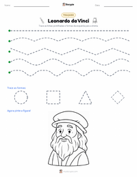 Prévia da folha de atividades imprimível Leonardo da Vinci