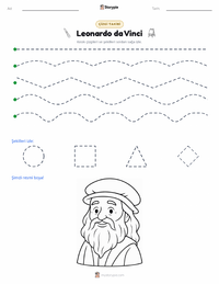 Leonardo da Vinci yazdırılabilir çalışma sayfası önizlemesi