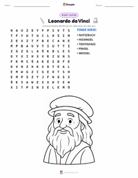 Leonardo da Vinci druckbare Arbeitsblatt Vorschau
