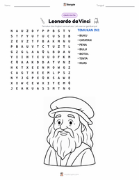 Prabaca lembar kerja cetak Leonardo da Vinci