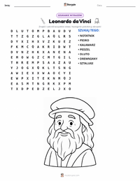 Podgląd drukowalnego arkusza ćwiczeń Leonardo da Vinci