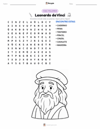 Prévia da folha de atividades imprimível Leonardo da Vinci