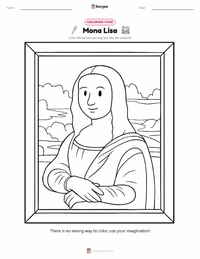 Mona Lisa printable worksheet preview