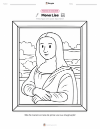 Página de colorir A Mona Lisa para crianças