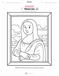 Mona Lisa yazdırılabilir çalışma sayfası önizlemesi