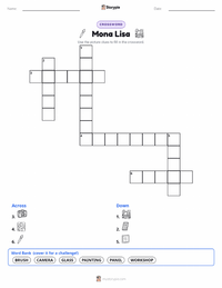 Mona Lisa printable worksheet preview
