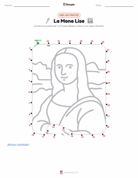 Vista previa de la hoja de trabajo imprimible de La Mona Lisa