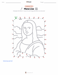 Prabaca lembar kerja cetak Mona Lisa
